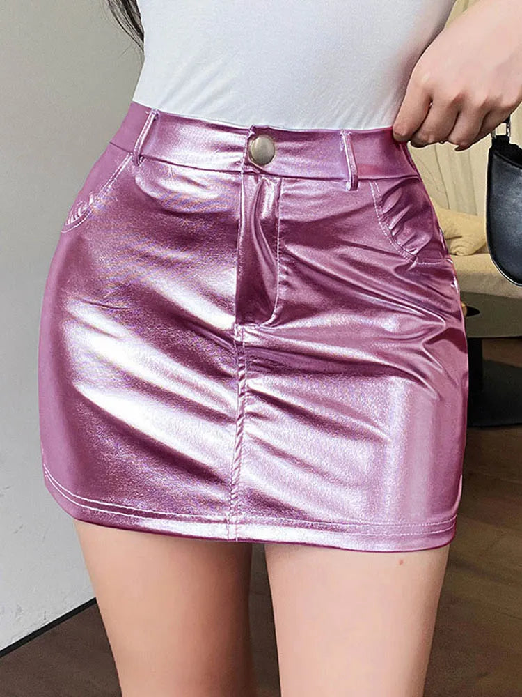 Women's High Waist Slim Fit Half Skirt Trendy Casual Versatile Fashion Coated Short Skirt for Stylish Body Coverage