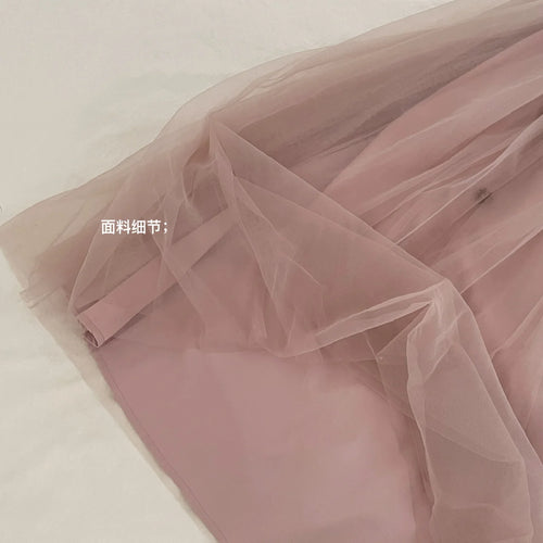 Load image into Gallery viewer, French Pink Patchwork Diamond V Neck High Waist Pleated Slip Dress For Women Summer 2025 New Backless Vacation Evening Dress New
