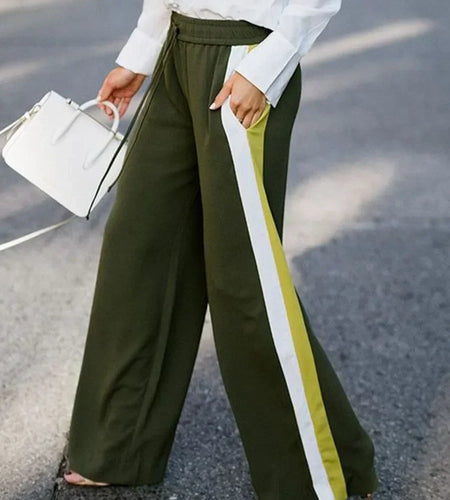 Striped Sweatpants for Women Loose Drawstring  Elasticity High Waist Casual Wide Leg Pants Trousers Clothes