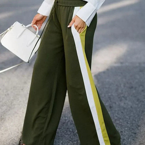 Load image into Gallery viewer, Striped Sweatpants for Women Loose Drawstring  Elasticity High Waist Casual Wide Leg Pants Trousers Clothes
