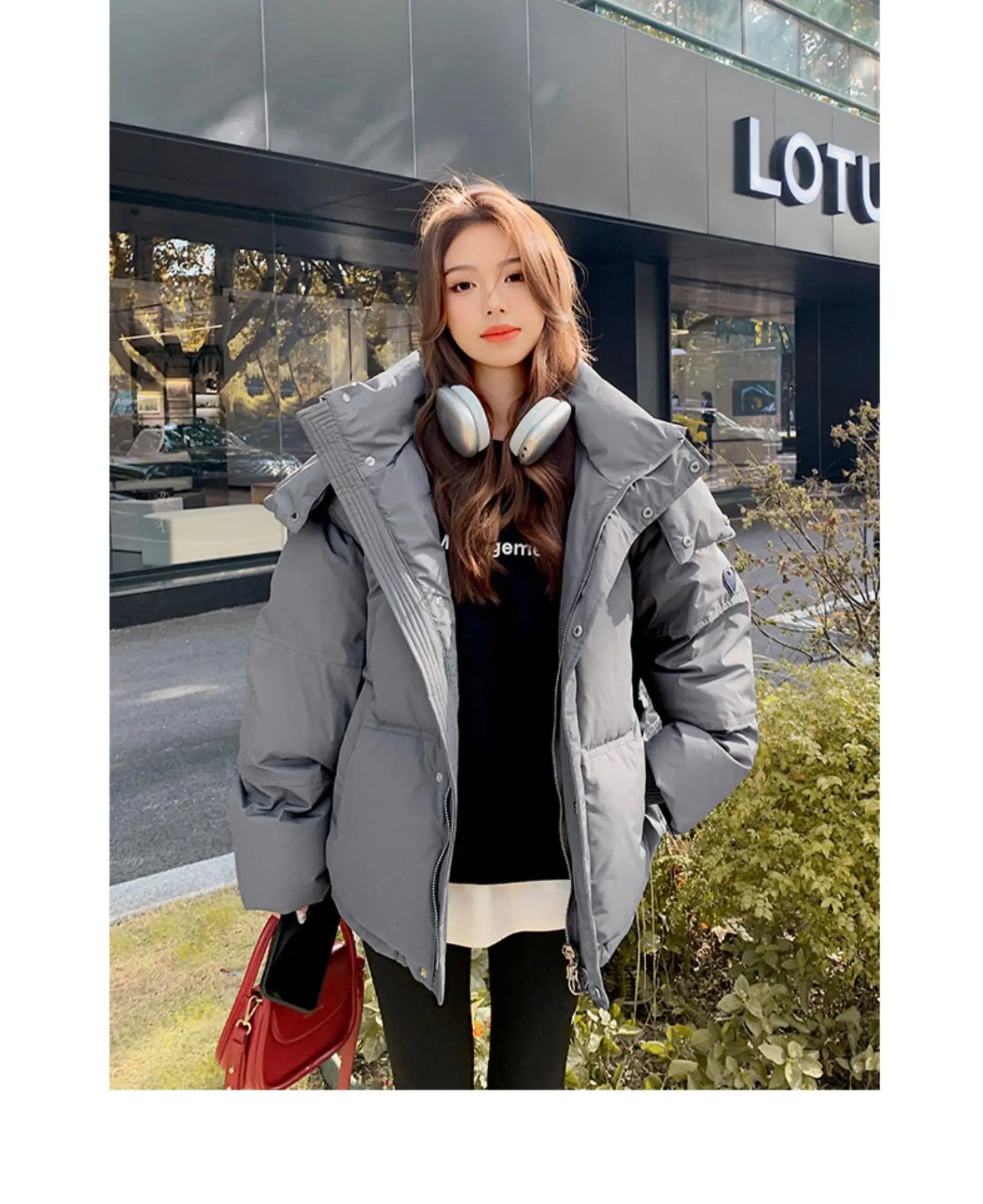 Winter Puffer Jackets Women Thick Warm Down Cotton Padded Coat Female Fashion Oversize Hooded Grey Loose Short Parkas Mujer 2023