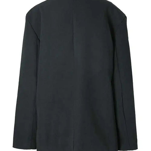 Load image into Gallery viewer, Women Black Color-block Big Size Blazer New Lapel Long Sleeve Loose Fit Jacket Fashion Tide Spring Autumn 2025 1DF3108
