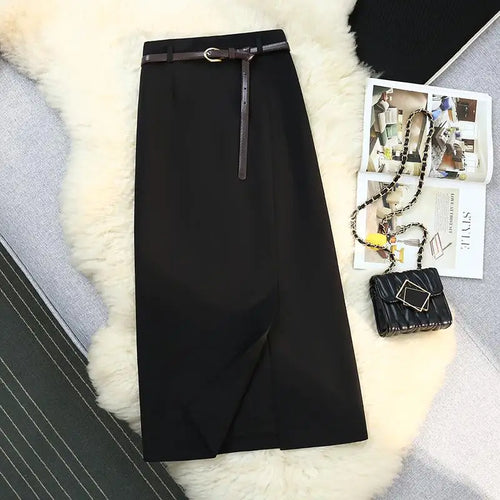 Load image into Gallery viewer, Black Blue Elegant Temperament High Waist Long Skirt Women Summer Khaki Club Party Slim Split Skirts Streetwear 2024 Fashion New
