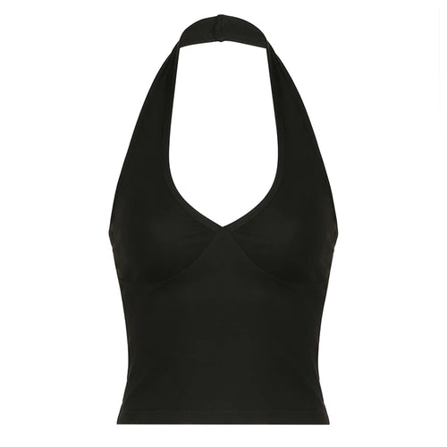 Load image into Gallery viewer, Backless Casual Fitness Halter Top Female Streetwear Sportswear All-Match Vest Short Tank Top Solid Off Shoulder Sexy
