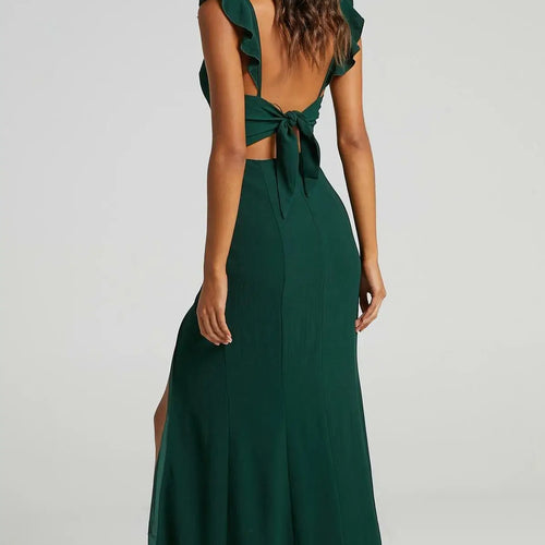 Load image into Gallery viewer, Elegant Sleeveless High Slit Bodycon Party Club Evening Dress Women Pleated High Waisted Vestido Sexy Slim Long Dress
