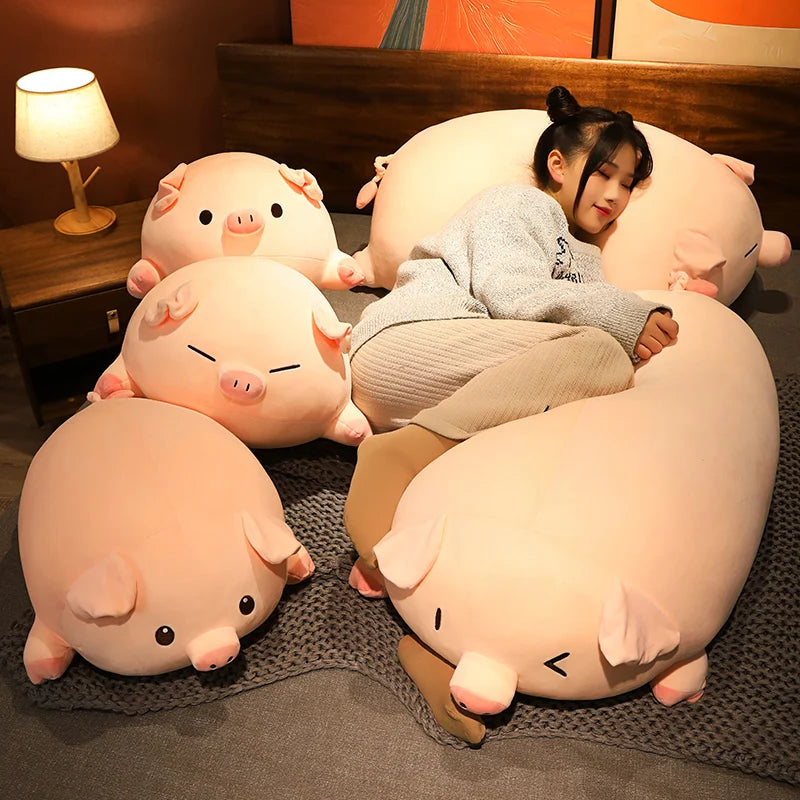 New 40-80cm Kawaii Cartoon Pig Plush Toys Kids Cushion Pillow Soft Sofa Animal Stuffed Dolls Plushie Children Birthday Gift