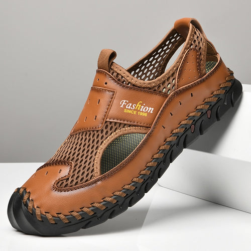 Load image into Gallery viewer, Summer Men&#39;s Sandals Outdoor Non-slip Men&#39;s Beach Sandals Handmade Genuine Leather Men&#39;s Shoes Fashion Men Sandals
