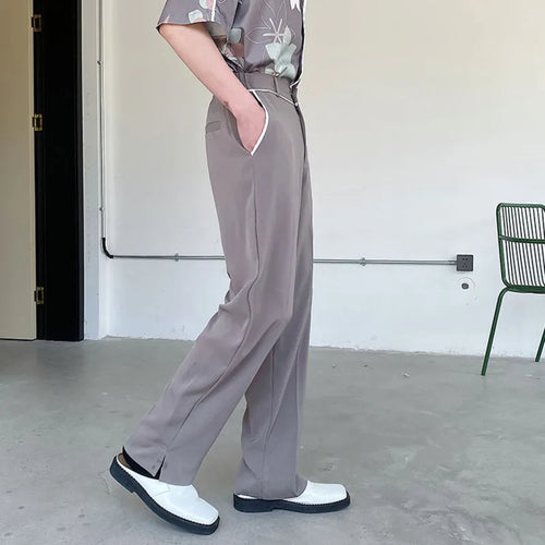 Load image into Gallery viewer, Korean Style Men&#39;s Suit Pants Business Casual Simple Solid Color Straight Bottom Wide Leg Male Loose Trousers Spring 9C6363
