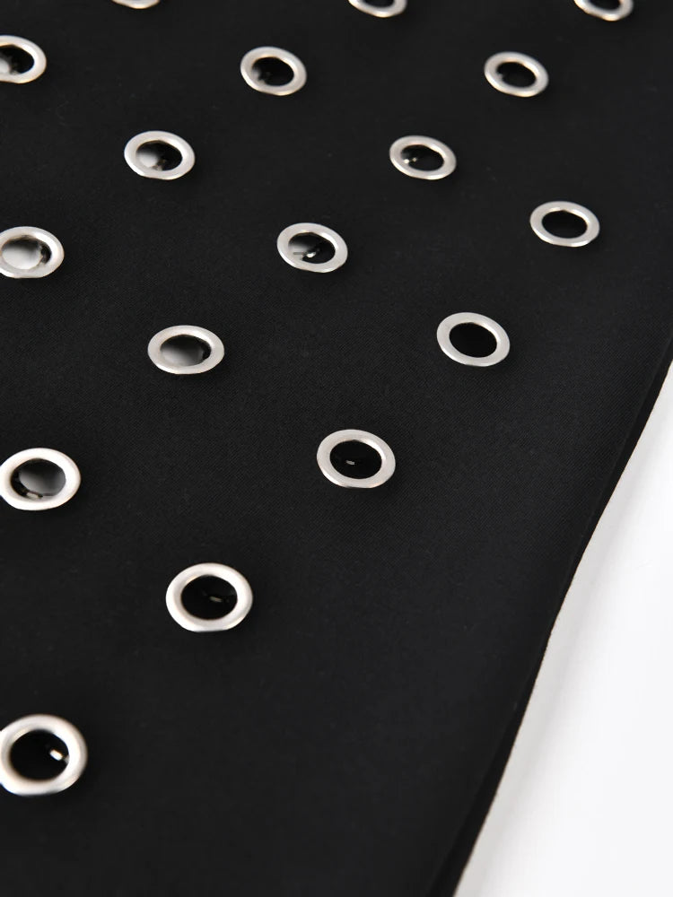 Women Black Hollow Out Belted Long Trench New V-neck Long Sleeve Windbreaker Fashion Tide Spring Autumn 2025 1DH532401