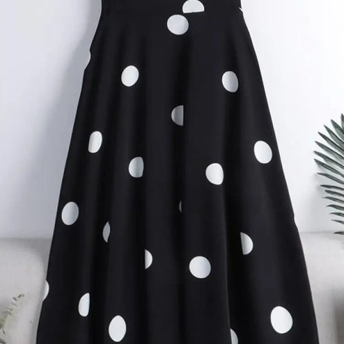Load image into Gallery viewer, Chiffon Print Dot Skirts Womens High Waist All-match Summer Medium Long  A-line Skirt Female Office Lady Pleated Skirt Elegant
