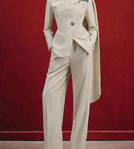 Minimalist Spliced Button Temperament Jackets for Women Round Neck Long Sleeves Patchwork Ribbon Jacket Female New