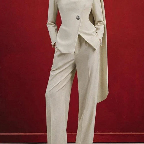 Load image into Gallery viewer, Minimalist Spliced Button Temperament Jackets for Women Round Neck Long Sleeves Patchwork Ribbon Jacket Female New
