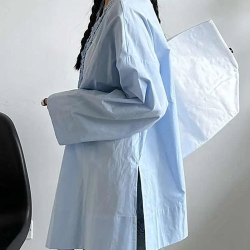 Load image into Gallery viewer, Women White Ruffles Elegant Big Size Long Blouse New V-neck Long Sleeve Shirt Fashion Tide Spring Autumn 2025 1DJ0732
