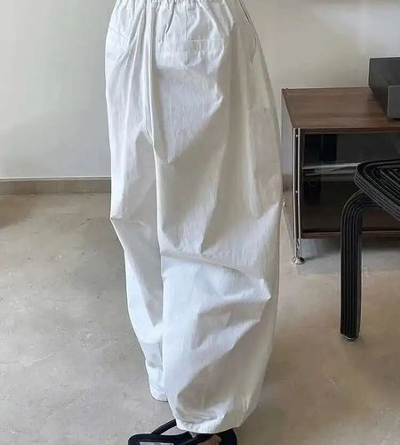 High Elastic Waist White Brief Shaped Long Wide Leg Pants New Trousers Women Fashion Tide Spring Autumn 2025 1DH6470