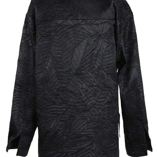 Load image into Gallery viewer, Women Black Pleated Bandage Big Size Blouse New Round Neck Long Sleeve Shirt Fashion Tide Spring Autumn 2025 CPG1142
