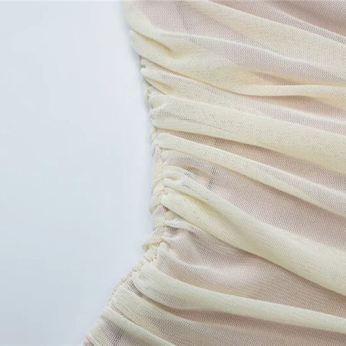 Load image into Gallery viewer, Mesh Hollow Out Backless Sexy Maxi Dress For Women Fashion One Sleeveless See Through Ruched Bodycon Club Long Dress
