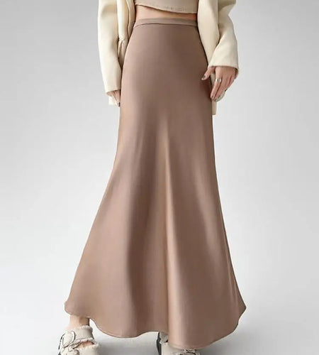 Women's Black Beige Elegant Office Wrap Hip Long Skirt Spring Summer Fashion Casual Brown Slim High Waist Festival Skirts Simple