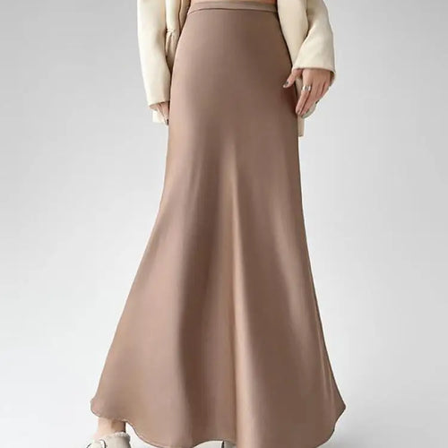 Load image into Gallery viewer, Women's Black Beige Elegant Office Wrap Hip Long Skirt Spring Summer Fashion Casual Brown Slim High Waist Festival Skirts Simple
