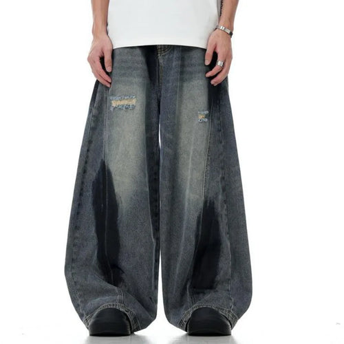 Load image into Gallery viewer, American Graffiti Men&#39;s Jeans Hole Design  Lantern Pants Fashion Zipper Multi-pocket Male Denim Trousers 2024 Autumn 9C8846
