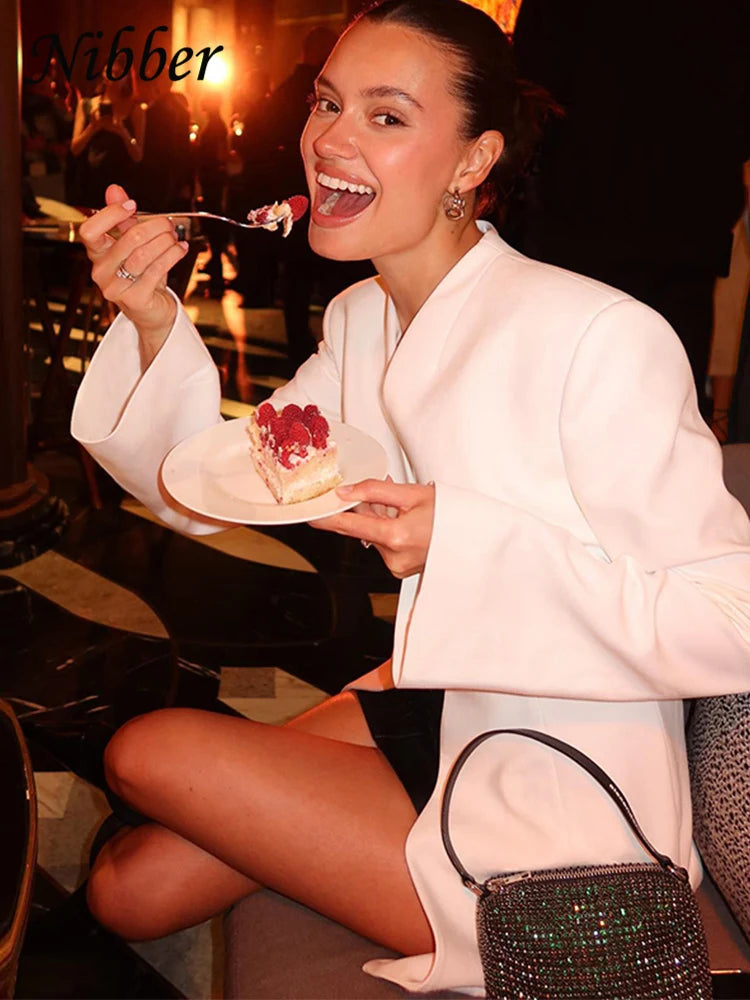 Vintage Cardigan Jacket Women V-Neck Single Button Solid Stretch Full Sleeve Autumn Elegant Commute Classic Streetwear