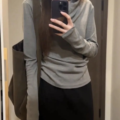 Load image into Gallery viewer, Korean Chic Vintage Solid Simple Tshirts Loose Grunge Women Y2k Aesthetic T-shirts Casual Bottoming All Match Tee Shirts Femme
