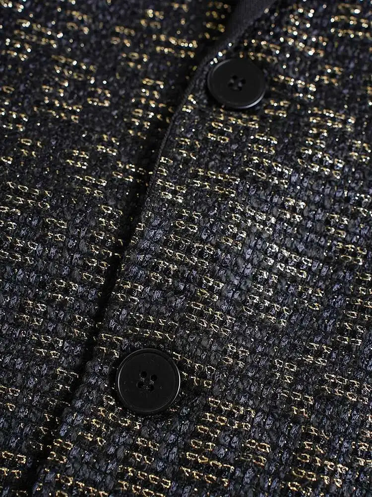 Women Black Brief Big Size Pocket Elegant Blazer New Lapel Long Sleeve Jacket Fashion Tide Spring Autumn 2025 CPG2601