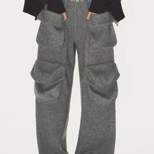 Load image into Gallery viewer, Loose Spliced Pockets Casual Pants for Women High Waist Patchwork Lace Fashion Wide Leg Pant Female Clothing New
