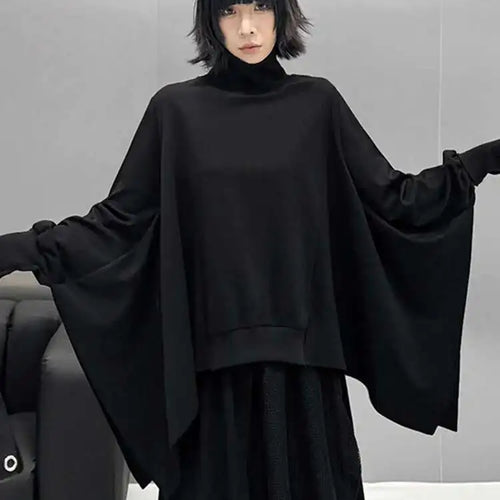 Load image into Gallery viewer, Black Sweatshirt Half-body Skirt Two Pieces Suit New Turtleneck Long Sleeve Women Fashion Tide Spring Autumn 2025 1DH8611
