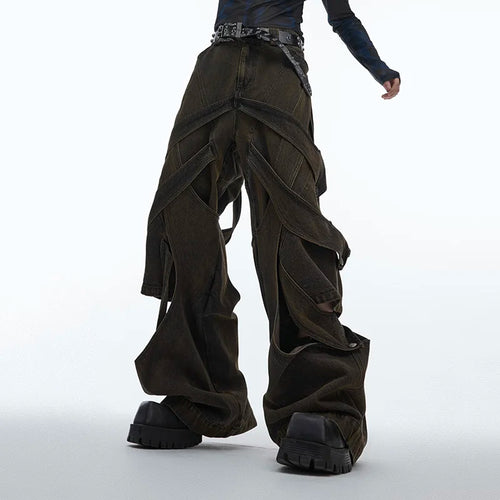 Load image into Gallery viewer, Niche Deconstruction Worn-out Washed Hollowed Out Jeans Vintage Pants Patchwork High Street Male Trousers 24E1535
