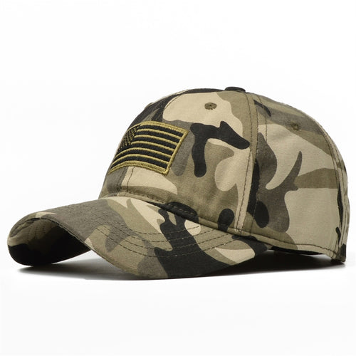 Load image into Gallery viewer, Camouflage Men&#39;s Caps Outdoor Military Women&#39;s Baseball Cap Flag Camo Army Hat Snapback Adjustable Gorras Hombre
