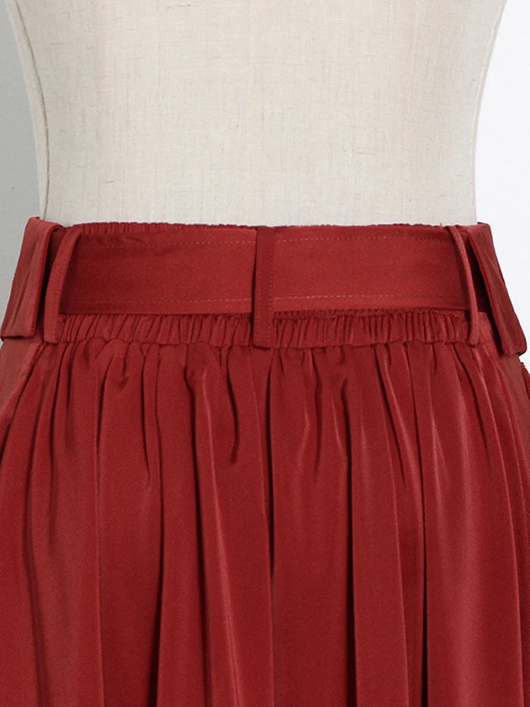Casual Solid Minimalist Midi Skirt For Women High Waist A Line Loose Korean Fashion Long Skirts Female Clothing