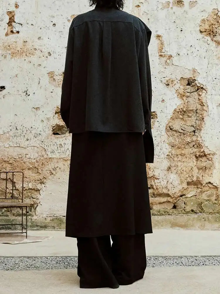 Women Khaki With Scarf Big Size Elegant Blouse New Stand Collar Long Sleeve Shirt Fashion Tide Spring Autumn 2025 1DH6989