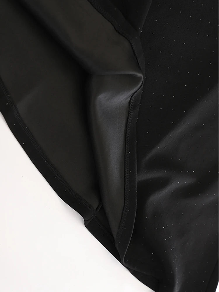 High Waist Black 3d Flower Rhinestones Elegant  Mermaid Half-body Skirt Women Fashion Tide New Spring Autumn 20251DJ1270