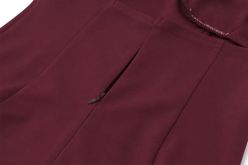 Off-shoulder Backless Sexy Mini Dress For Women Wine Red Sleeveless Strapless High Waist A-line Club Party Sexy Dress