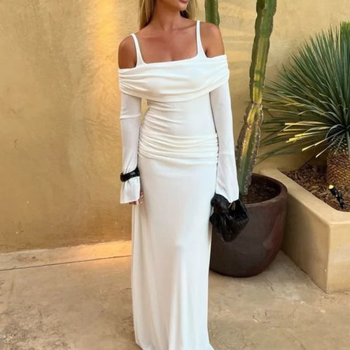 Load image into Gallery viewer, Elegant Long Sleeved Bodycon Party Evening Dress For Women Double Layered Tight Female Vestido Autumn New 2024 Clothing
