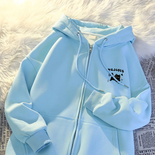 Load image into Gallery viewer, Hooded Sweatshirts for Women 2024 Ropa Mujer Thicked Oversized Jackets Y2k Tops Casual Fashion Anime Zipper Hoodies Coats 49C858
