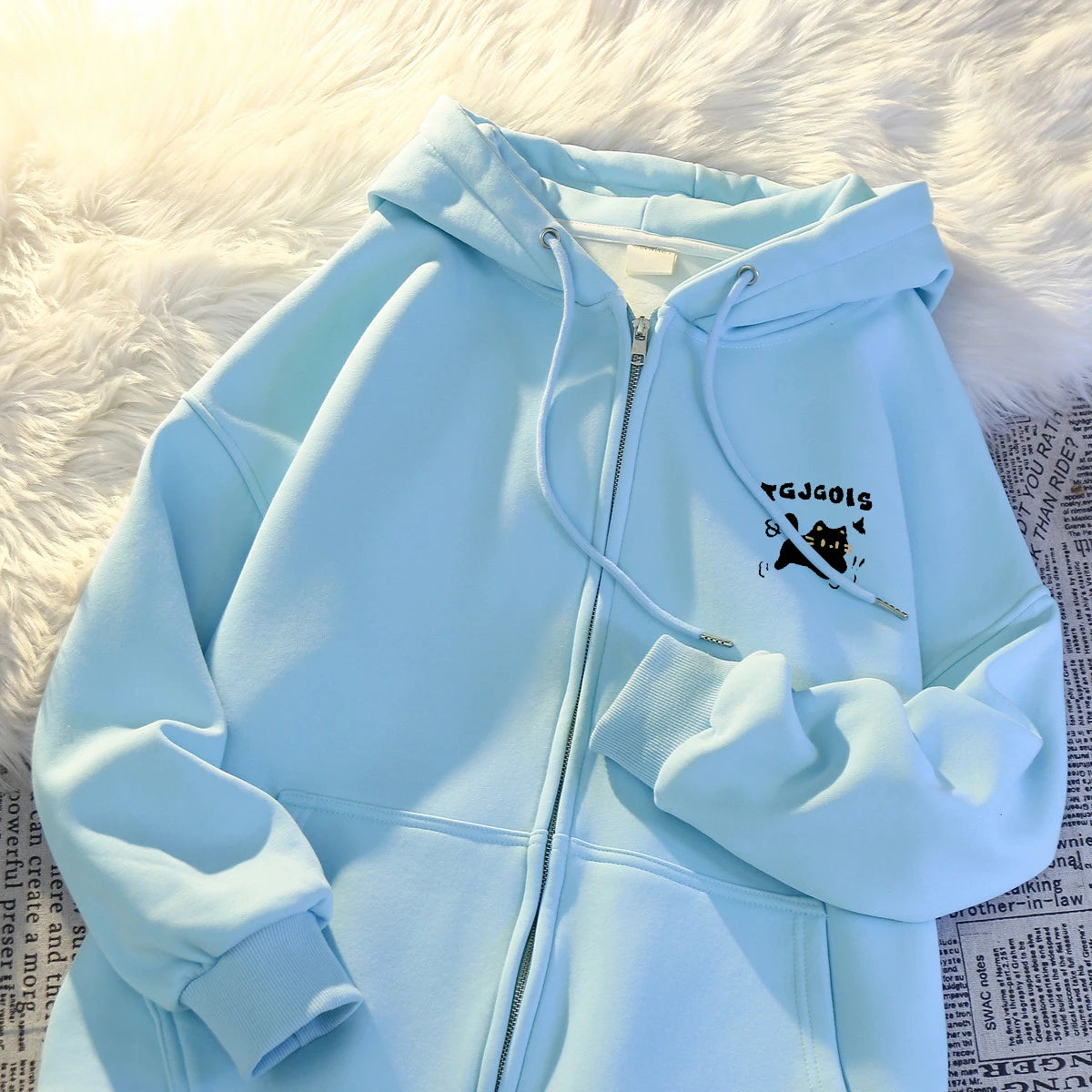 Hooded Sweatshirts for Women 2024 Ropa Mujer Thicked Oversized Jackets Y2k Tops Casual Fashion Anime Zipper Hoodies Coats 49C858