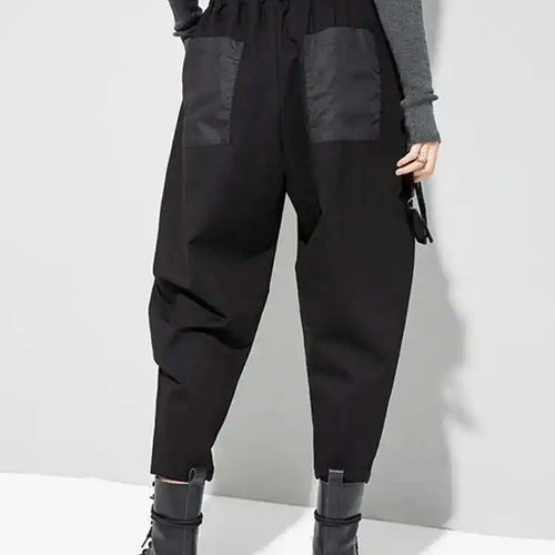 Load image into Gallery viewer, High Elastic Waist Black Pockets Long Harem Pants New Loose Fit Trousers Women Fashion Tide Spring Autumn 2025 1DF4636
