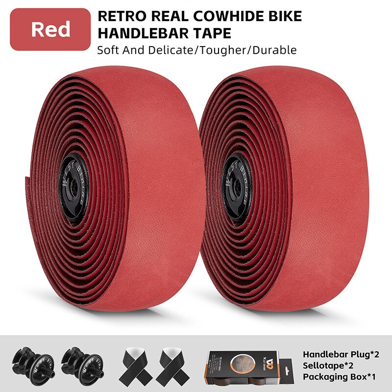 Genuine Leather Handlebar Tape For Road Bike Retro Color Drop-Bar Bike Handlebar Winding Gravel Bicycle Accessories