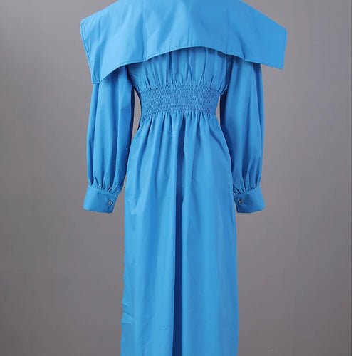 Load image into Gallery viewer, Women Black Irregular Shirt Dress New Lapel Lartern Long Sleeve Belt Waist Loose Fashion Tide Spring Autumn 2025 1DH2257
