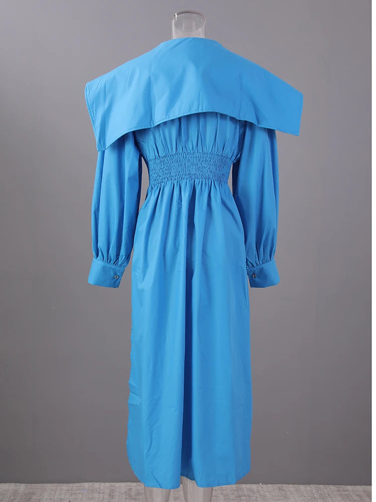 Women Black Irregular Shirt Dress New Lapel Lartern Long Sleeve Belt Waist Loose Fashion Tide Spring Autumn 2025 1DH2257