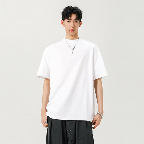 Load image into Gallery viewer, Men's Short Sleeve T-shirts New Korean Tide Splicing Fashion Solid Color Simple Stylish Pullover Male Clothing 9W1941
