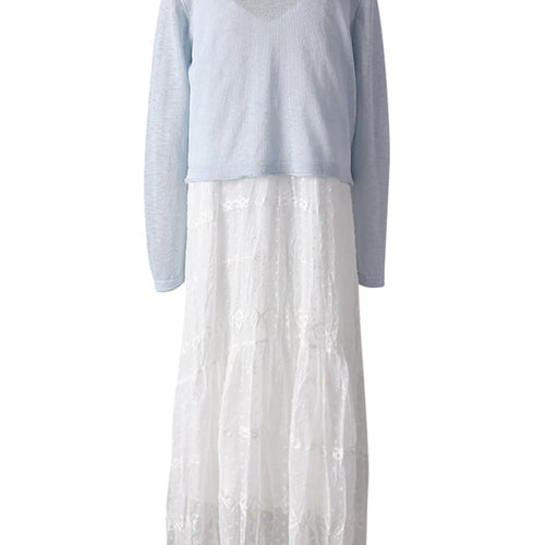 Load image into Gallery viewer, Women White Lace Jacquard Elegant Long Spaghetti Strap Dress New V-Neck Sleeveless Fashion Tide Spring Summer 2025 CPG3081
