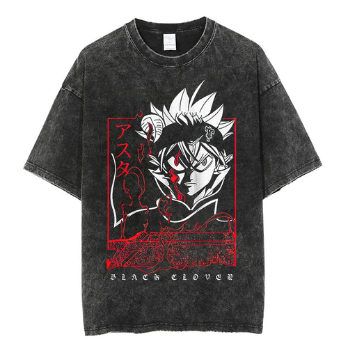 Load image into Gallery viewer, Vintage Washed Tshirts Anime T Shirt Harajuku Oversize Tee Cotton fashion Streetwear unisex top v1
