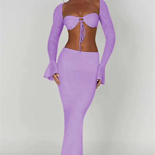 Load image into Gallery viewer, Thickened Fabric Sexy Maxi Skirt Women 2023 Autumn Winter New Solid High Waist Skinny Club Party Long Skirt Elegant
