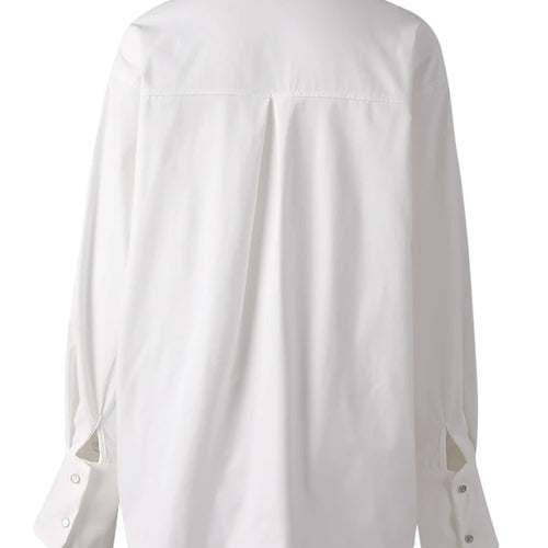 Load image into Gallery viewer, Women Blue Irregular Tie Big Size Elegant Blouse New Lapel Long Sleeve Shirt Fashion Tide Spring Autumn 2025 CPG3075
