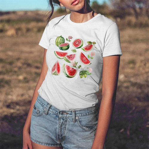 Load image into Gallery viewer, y2k Tees for Women Summer Clothes Casual Fruit Print Round Neck Short Sleeve T Shirts 2000s Tops Clothing Streetwear
