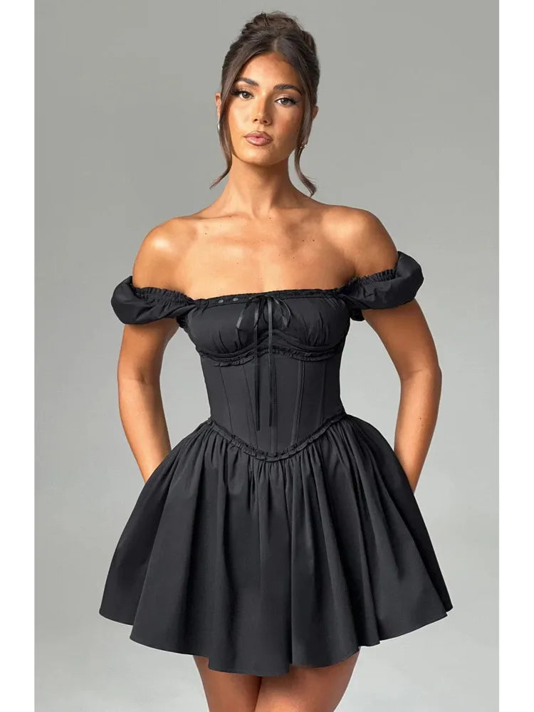 Elegant Sleeveless Tight Pleated Dress For Women Autumn 2024 New Sexy Backless Short Skirt Party Club Slim Evening Dress