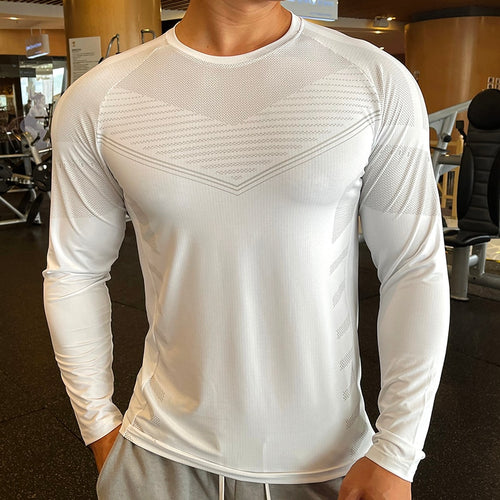 Load image into Gallery viewer, Men Fitness Compression Sport Shirt High Quality Running Long Sleeve Upper Clothing Crew Neck Swearshirt Male Rash Guard Wicking
