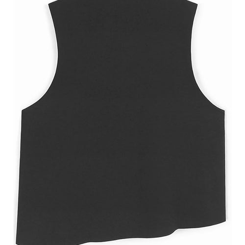 Load image into Gallery viewer, Black Vest Perspective Half-body Skirt Two Pieces Suit New V-Neck Sleeveless Women Fashion Tide Spring Autumn 2025 1DJ1102
